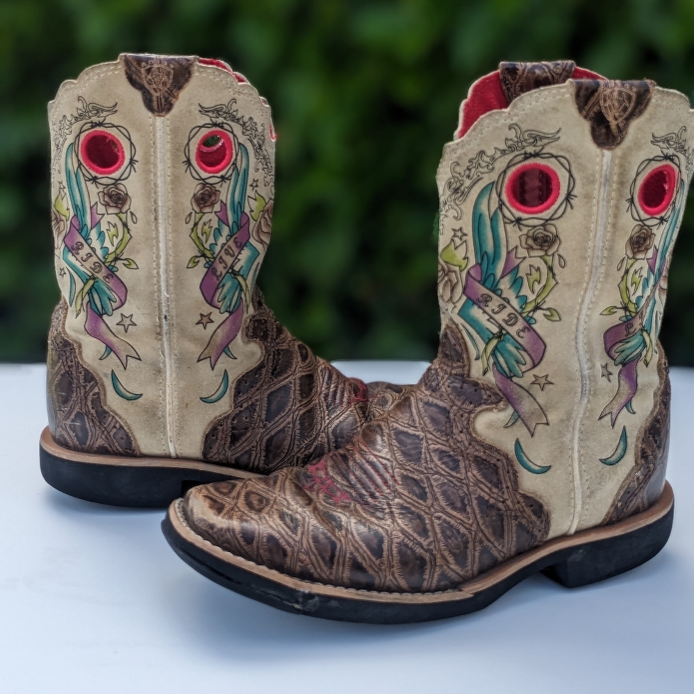 Kids Ariat Western Boots Boy Girl Sz 1